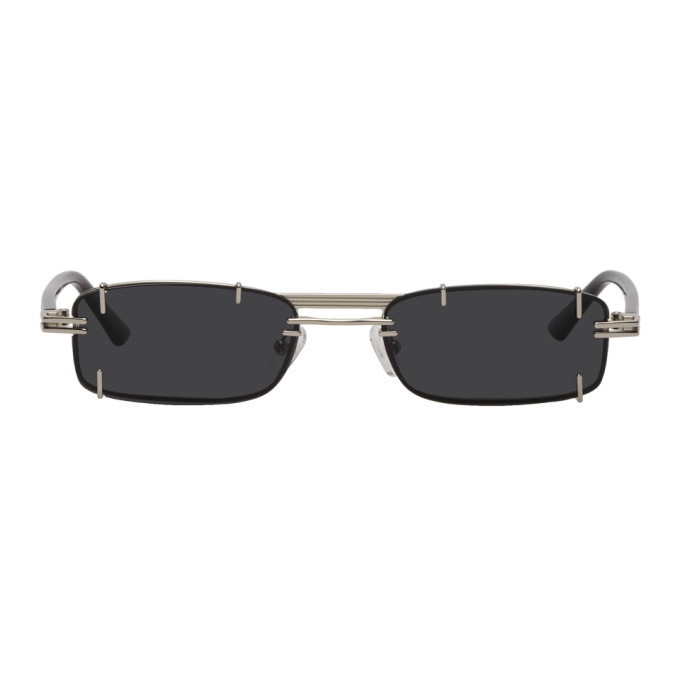 Photo: Y/Project Black and Silver Linda Farrow Edition Neo Sunglasses