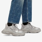 Balenciaga Men's Triple S Sneakers in Silver Metallic