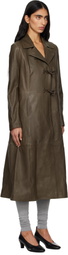 Paloma Wool Khaki Nolan Leather Coat