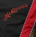 Alexander McQueen - Slim-Fit Logo-Embroidered Colour-Block Cotton-Blend Satin Bomber Jacket - Black