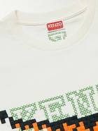 KENZO - Logo-Embroidered Cotton-Jersey T-Shirt - Neutrals