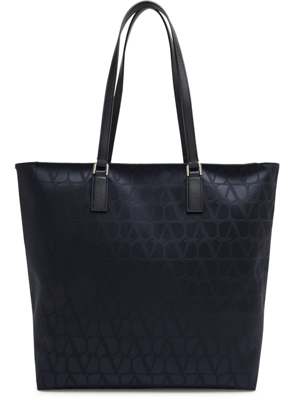 Photo: Valentino Toile Iconographe Logo Satin Tote - Blue - One Size