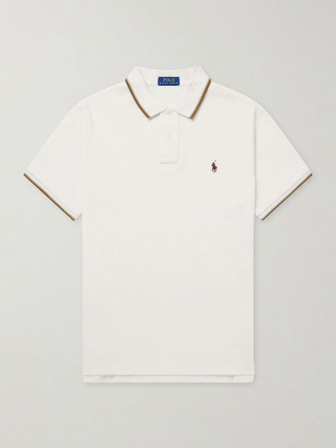 Polo Ralph Lauren - Logo-Embroidered Cotton-Piqué Polo Shirt - Neutrals