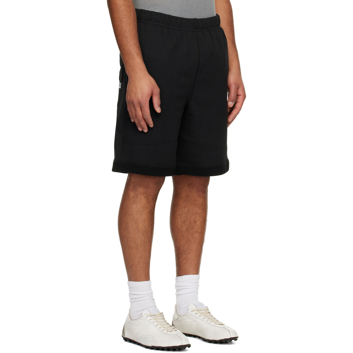 AAPE by A Bathing Ape Black Reversible Moonface Logo Sweat Shorts