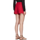 Valentino Red Crepe Stud Shorts