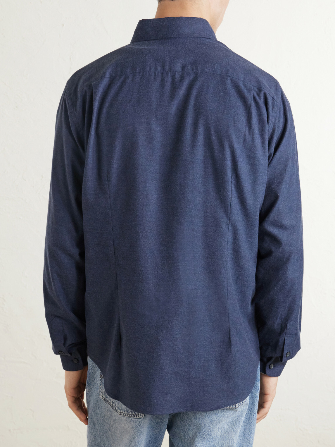 SEASE - Cotton-Flannel Shirt - Blue