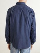 SEASE - Cotton-Flannel Shirt - Blue