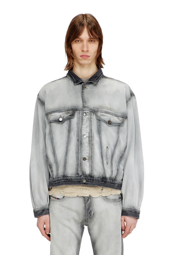 Photo: Diesel Trucker jacket in soft skeleton denim - Denim Jackets - Unisex - Grey