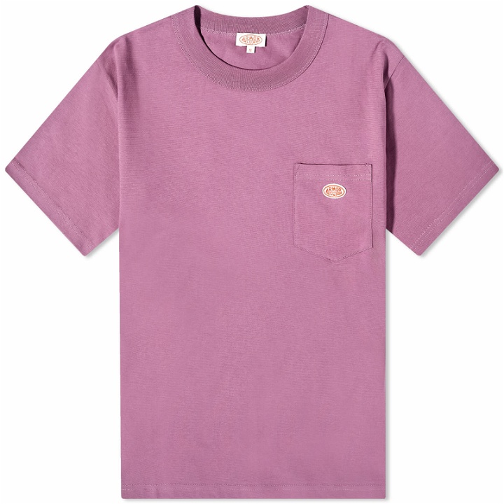 Photo: Armor-Lux Men's 79151 Logo Pocket T-Shirt in Purple