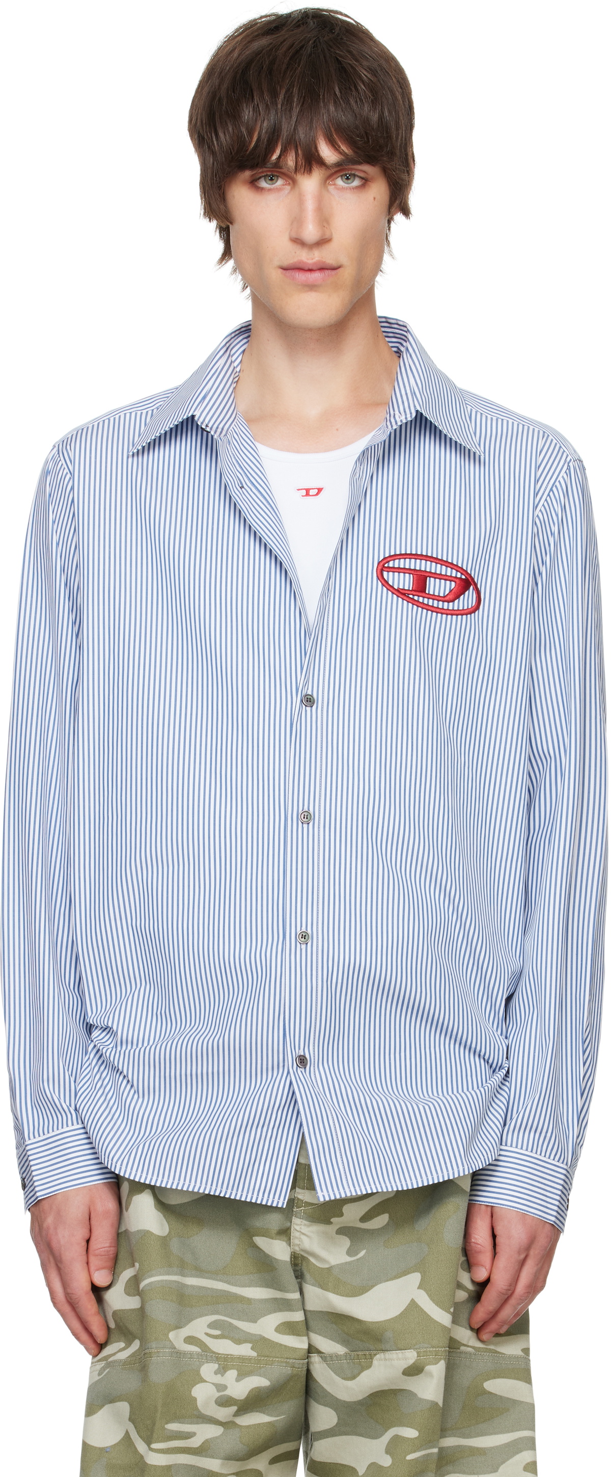 Diesel Blue & White S-Simply-E Shirt Diesel
