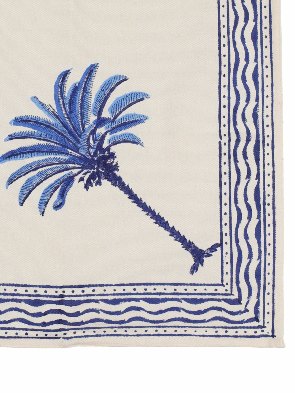 LES OTTOMANS Set Of 4 Handprinted Cotton Napkins