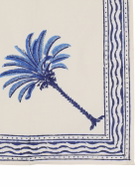 LES OTTOMANS Set Of 4 Handprinted Cotton Napkins