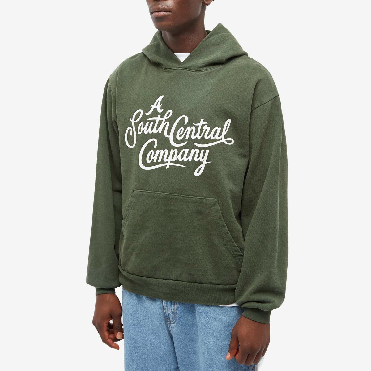 Bricks & Wood Men's A South Central Company Hoodie in Olive Bricks