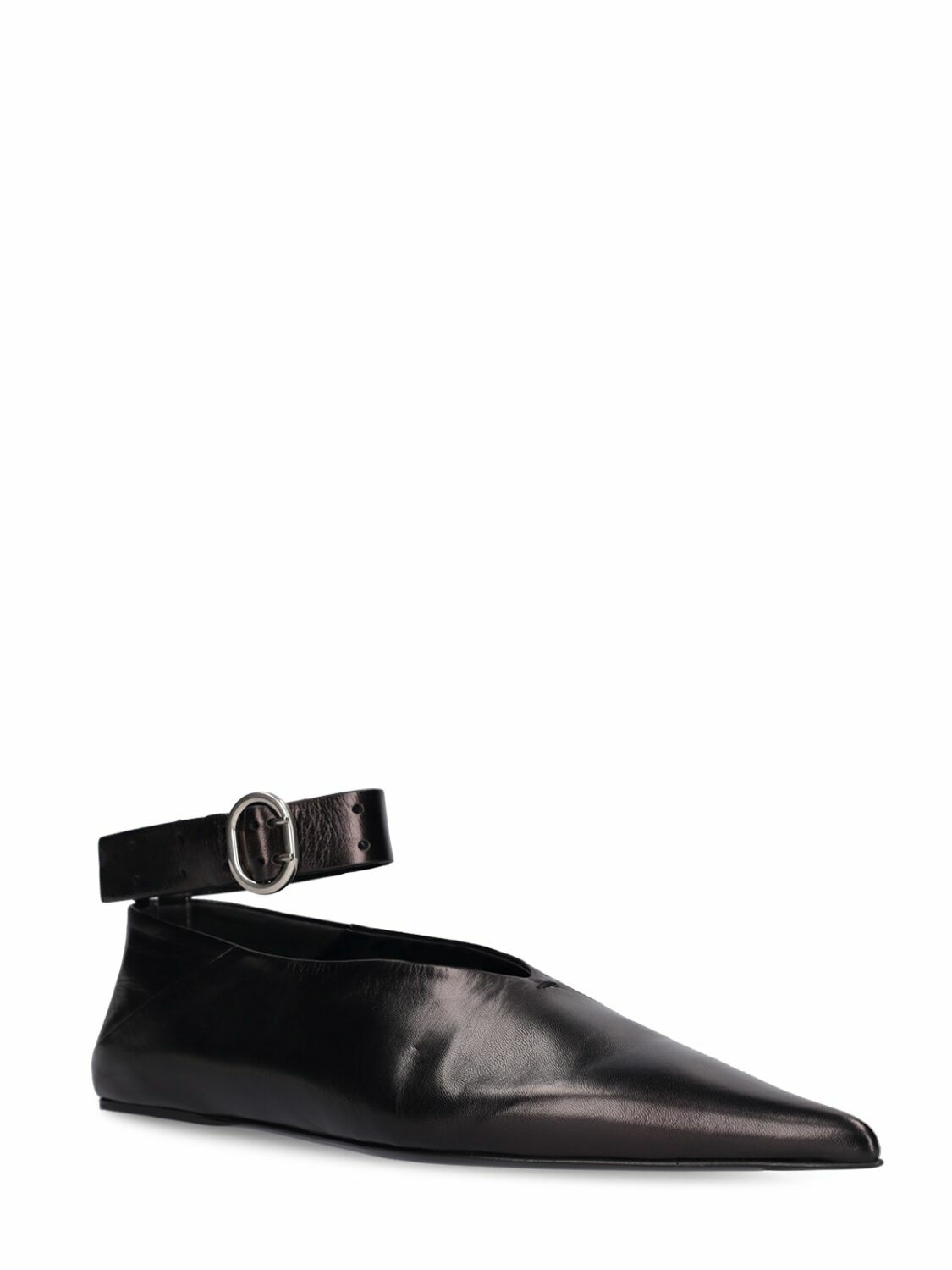 JIL SANDER - 10mm Leather Ballerina Flats Jil Sander