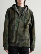 Balenciaga - Logo-Embroidered Printed Cotton-Jersey Hoodie - Green