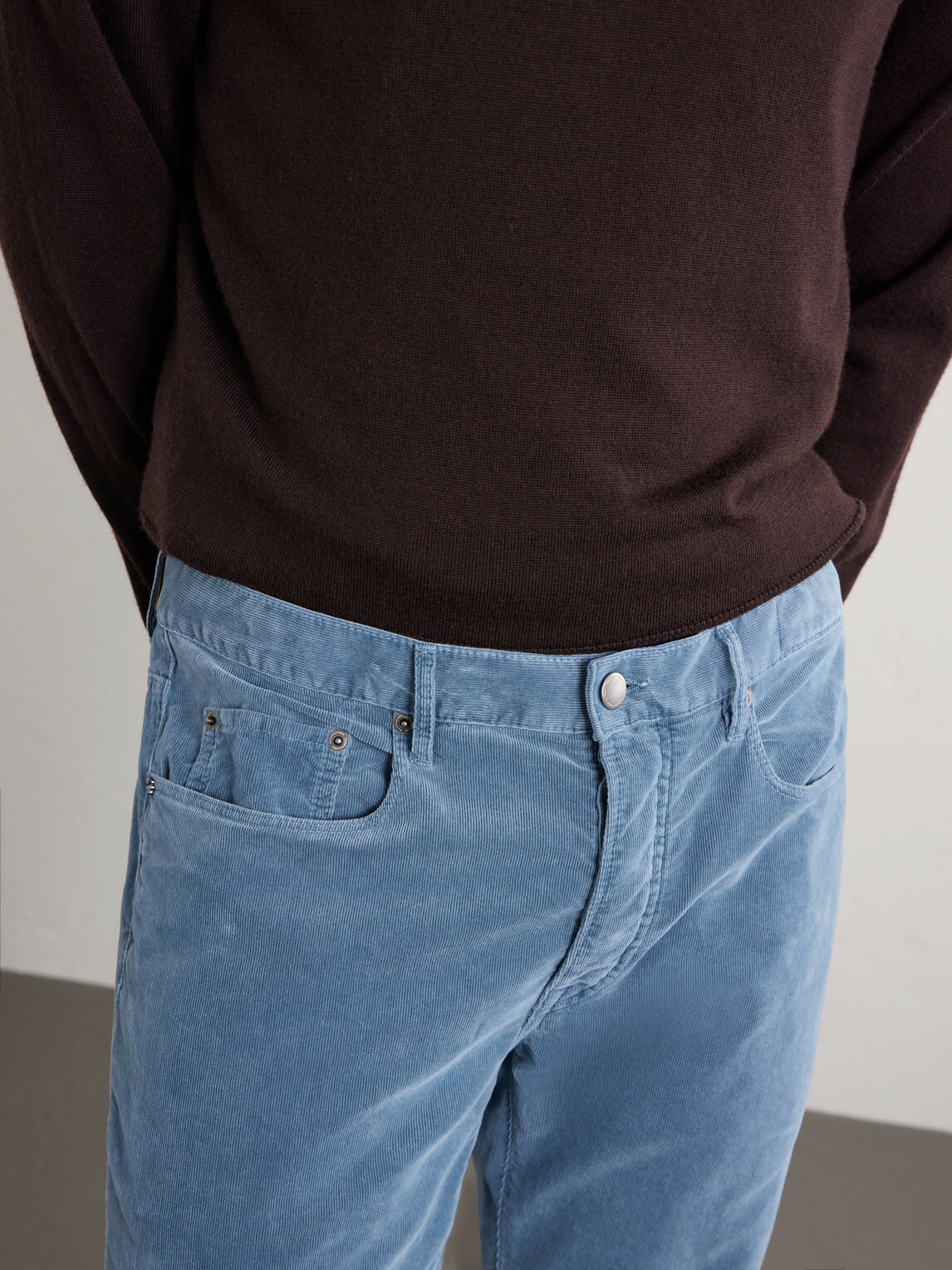 Massimo Alba - Alunga Straight-Leg Cotton-Velvet Five Pockets Trousers - Blue