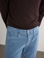 Massimo Alba - Alunga Straight-Leg Cotton-Velvet Five Pockets Trousers - Blue