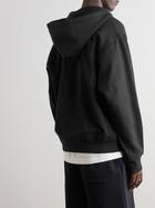 Carhartt WIP - Logo-Embroidered Cotton-Blend Jersey Zip-Up Hoodie - Black