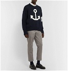 Thom Browne - Striped Intarsia Cotton Sweater - Navy