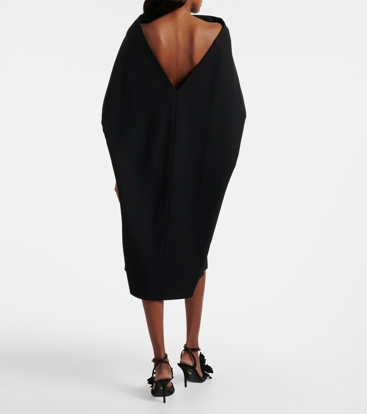 Ferragamo Belted caped midi dress