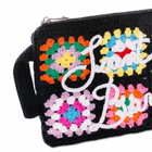 MC2 Saint Barth Parisienne Black Crochet Pouch Bag With Saint Barth Embroidery