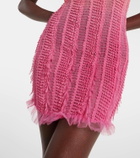 Roberta Einer Angel printed tulle-trimmed minidress