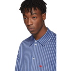 Balenciaga Blue Knit Striped Shirt