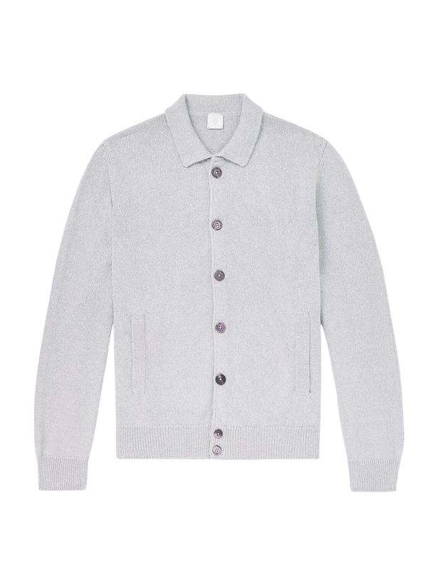 Photo: Eleventy - Cotton and Silk-Blend Cardigan - Gray