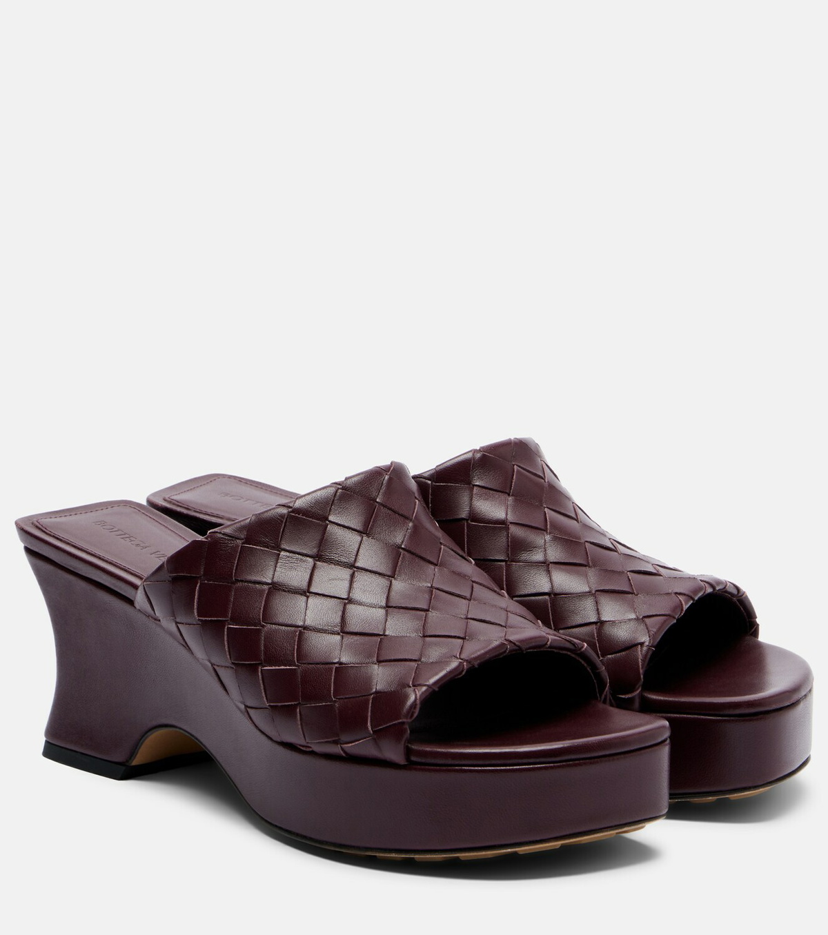 Bottega Veneta Rosita Intrecciato leather wedge mules