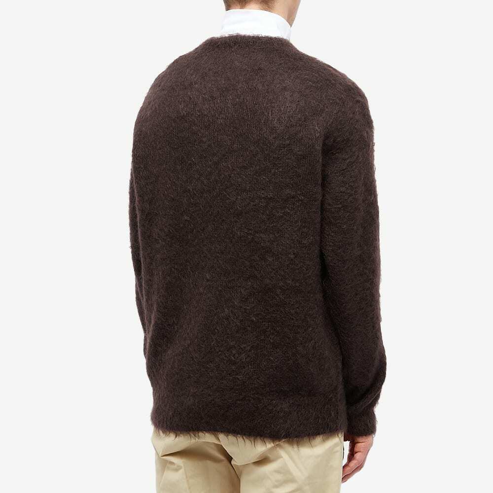 Auralee Men's Brushed Mohair Crew Knit in Dark Brown Auralee
