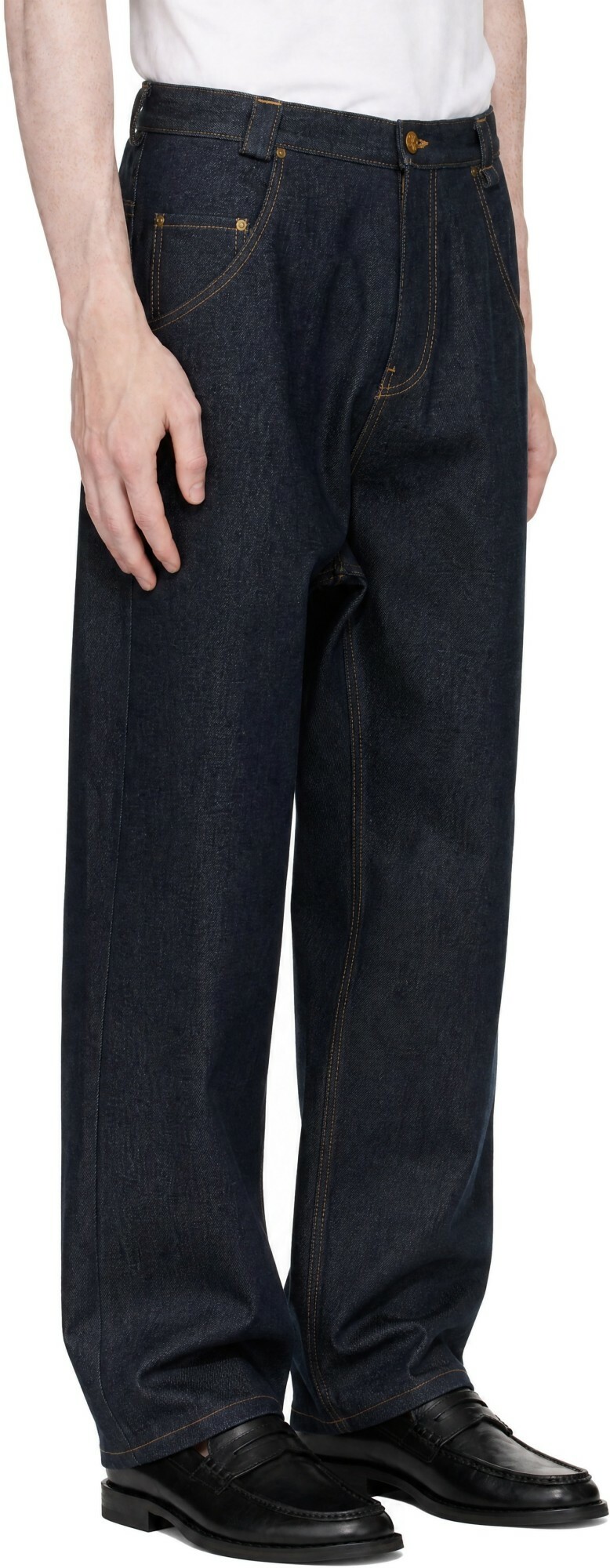 WILLY CHAVARRIA Navy 'True Bad Boy' Denim Jeans