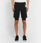 Satisfy - Studio Slim-Fit Layered Stretch-Jersey Shorts - Black