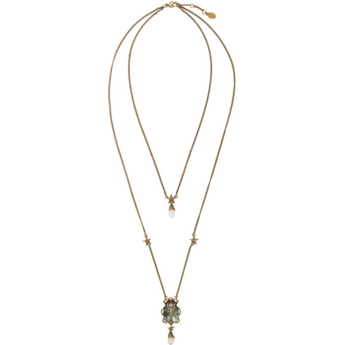 Alexander McQueen Gold Beetle Necklace Alexander McQueen