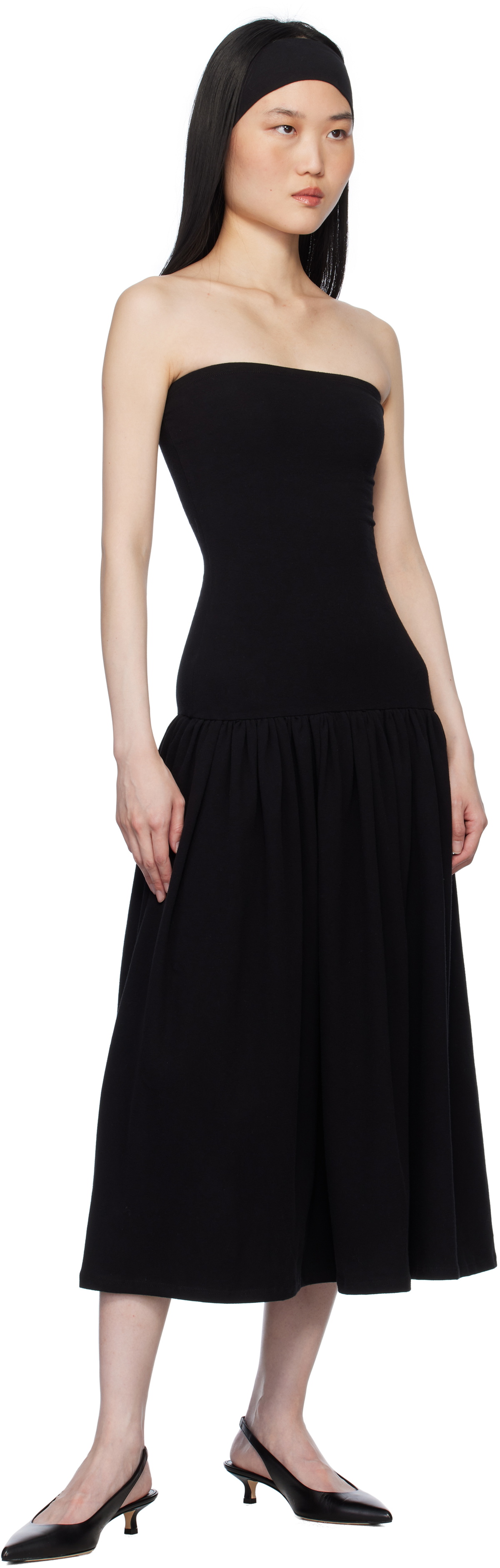 Gil Rodriguez Black 'The Tube' Dropwaist Convertible Midi Dress