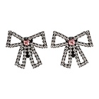 Ashley Williams Black and White Bow Clip-On Earrings