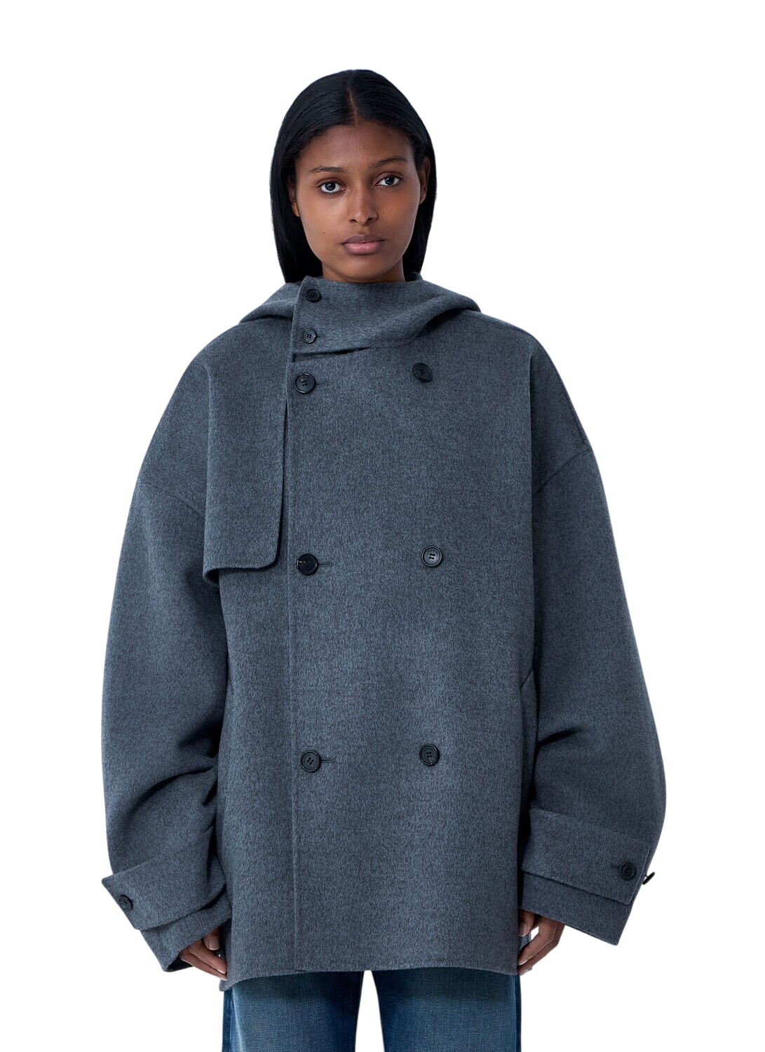 Hed Mayner Tan Wool Cropped Peacoat Hed Mayner