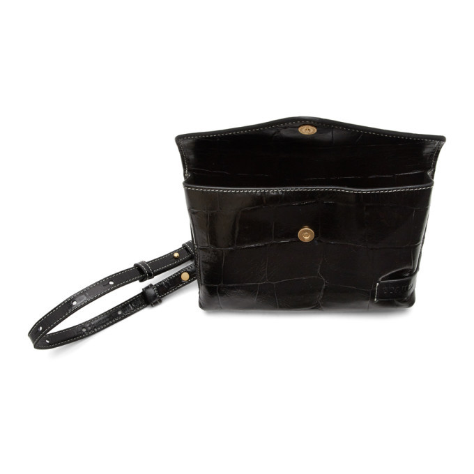 Staud Black Croc Holly Convertible Bag Staud