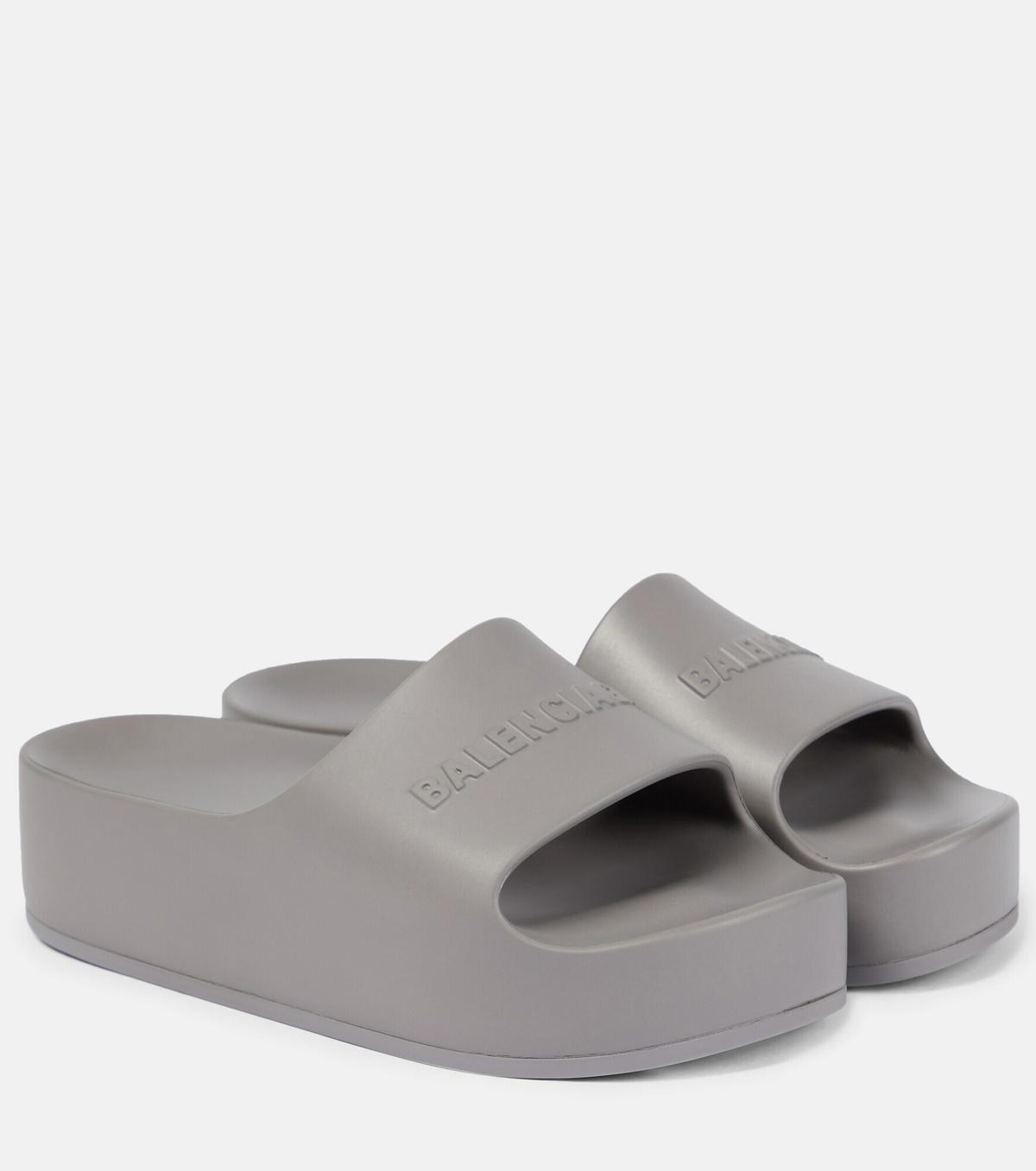 Balenciaga - Logo rubber platform slides Balenciaga