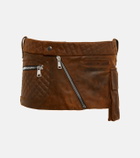 LaQuan Smith Leather cargo mini skirt