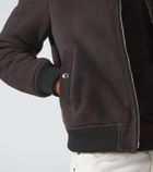 Eleventy Shearling-lined suede jacket