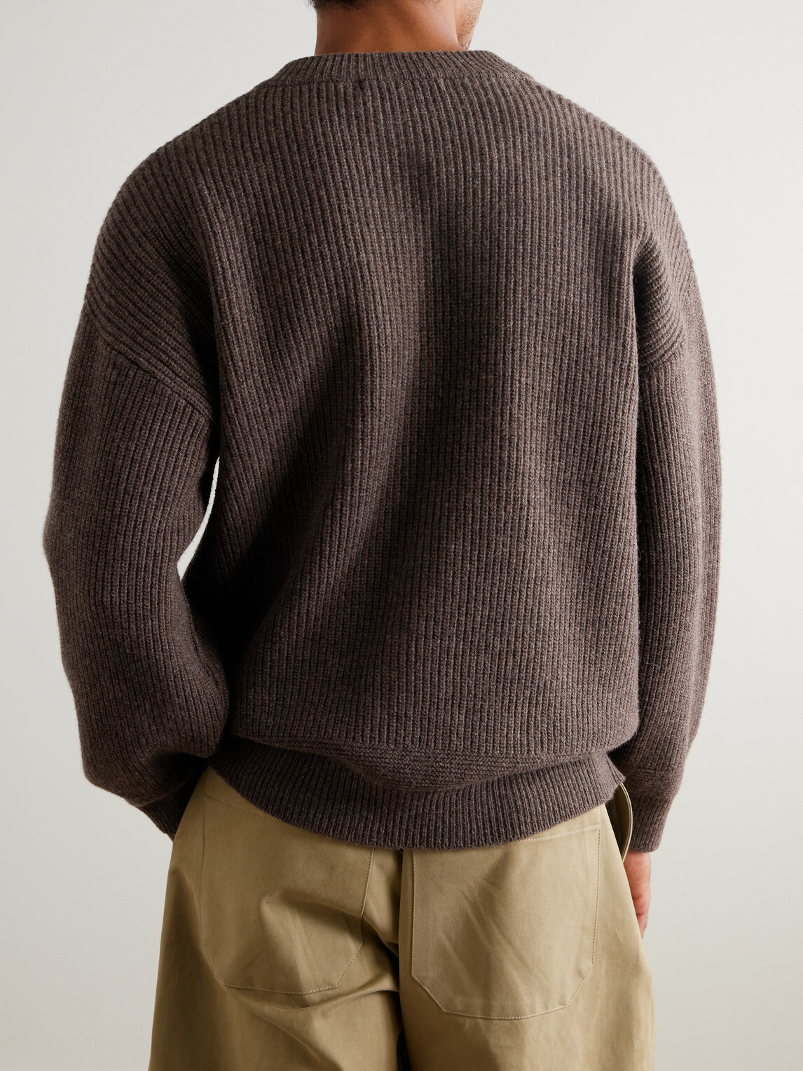 FrizmWORKS - Deck Ribbed Wool-Blend Zip-Up Cardigan - Brown