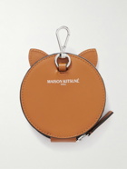Maison Kitsuné - Appliquéd Leather Zip-Around Coin Wallet