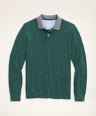 Brooks Brothers Men's Golden Fleece Duck Embroidered Supima Long-Sleeve Polo Shirt | Green