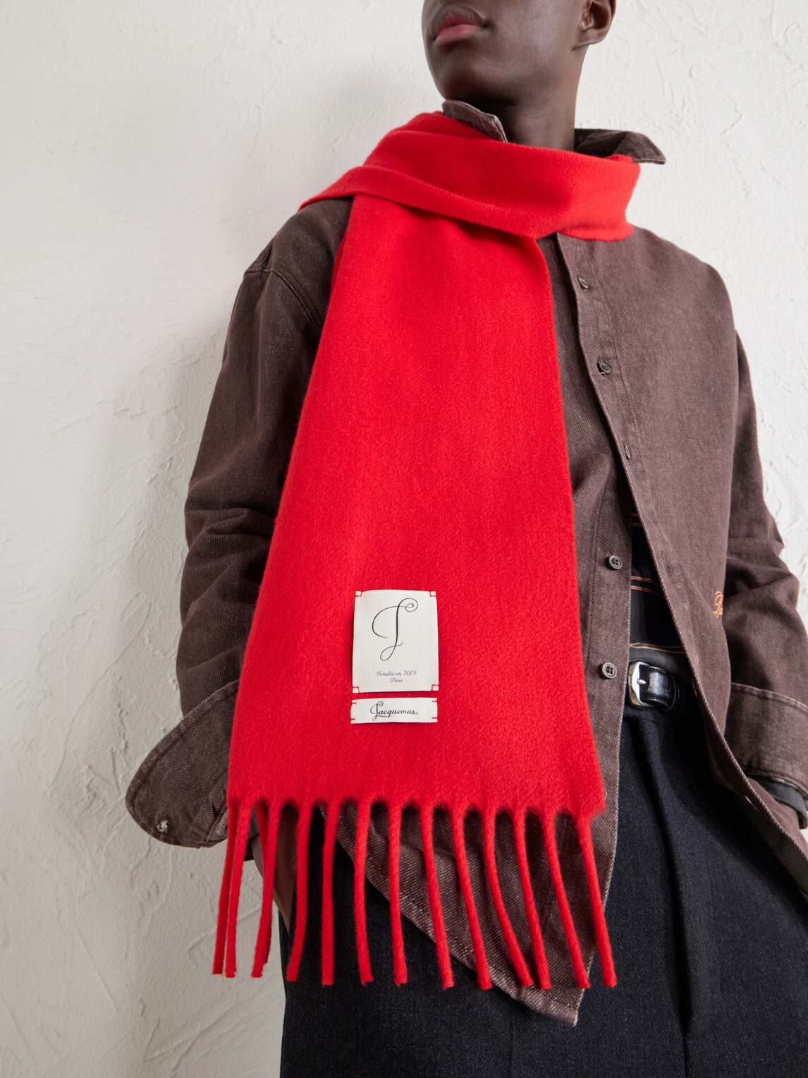 Jacquemus - Cavallo Logo-Appliquéd Fringed Virgin Wool-Felt Scarf - Red