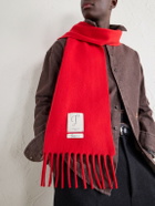 Jacquemus - Cavallo Logo-Appliquéd Fringed Virgin Wool-Felt Scarf - Red