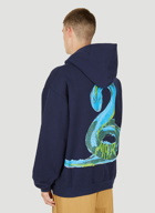 Snake Print Hooded Sweatshirt in Blue
