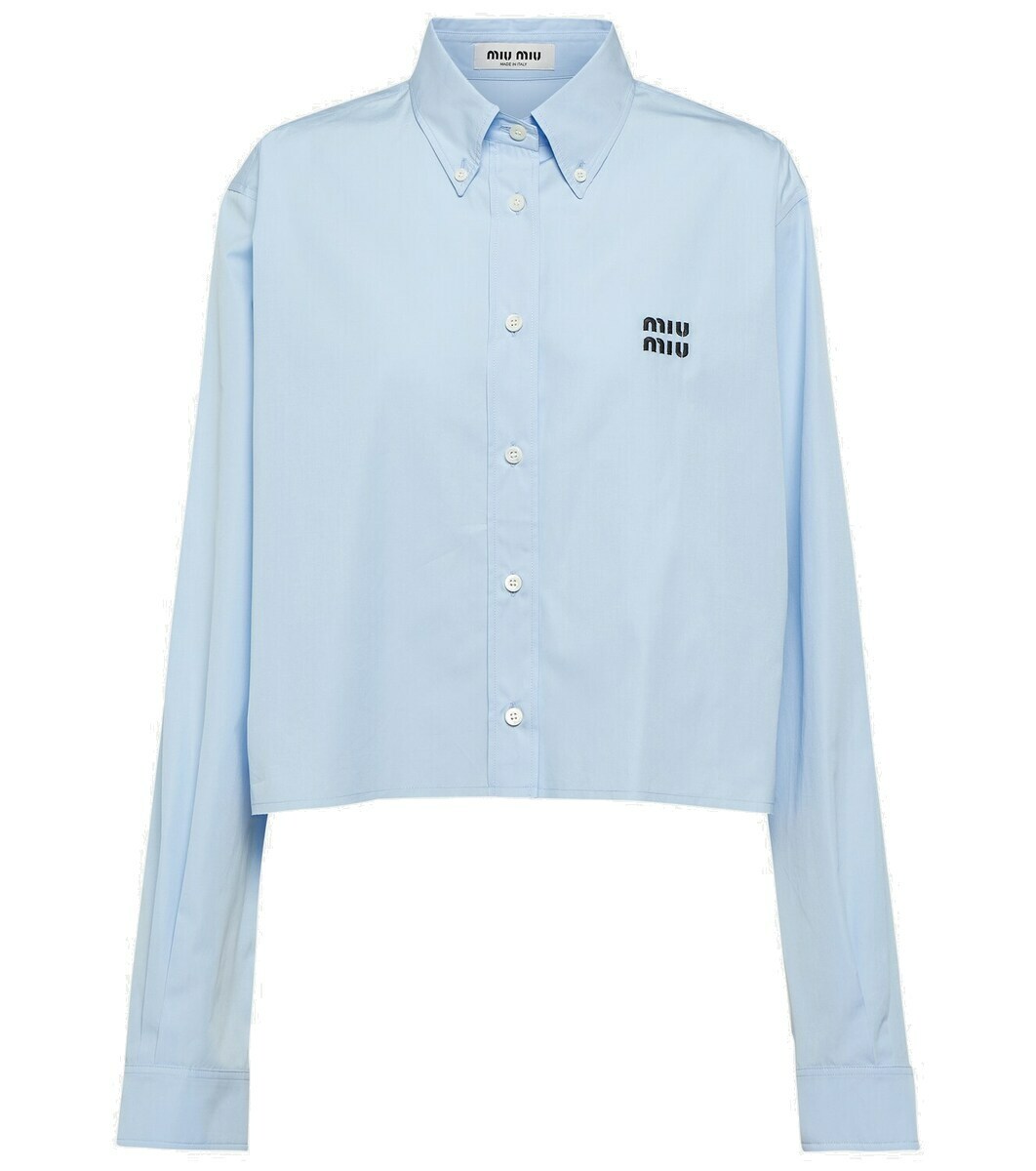 【送関込】MiuMiu☆strato\\n\\ndouble layer poplin Miu Miu Cotton poplin shirt Miu Miu