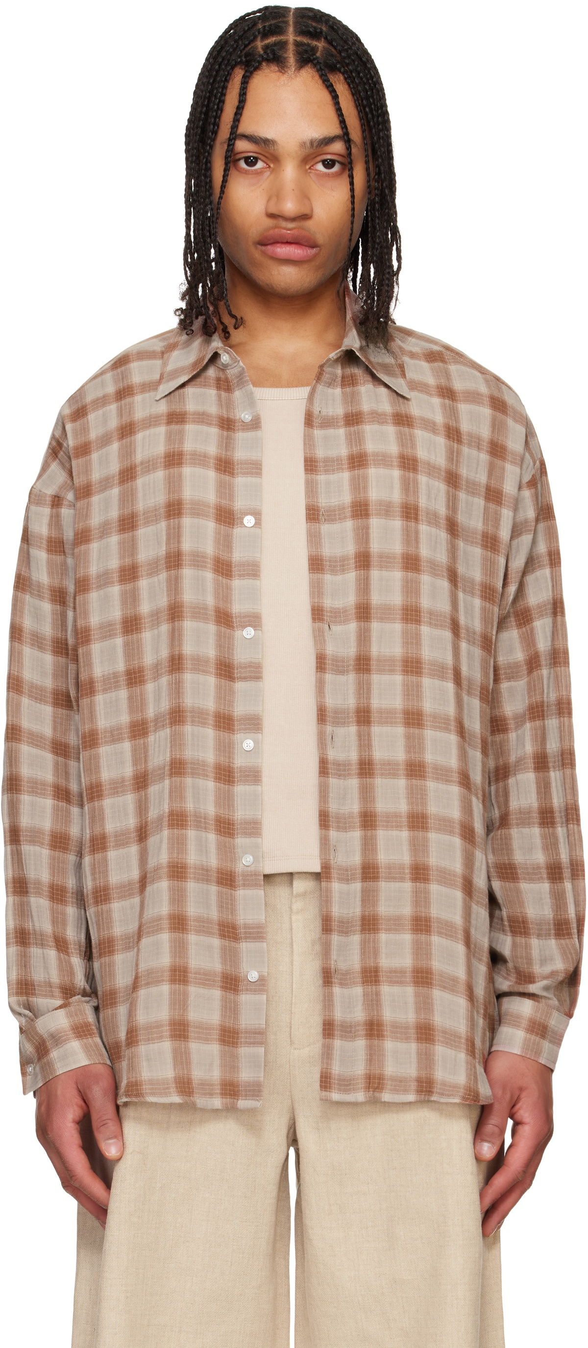 Holzweiler Brown Elja Check Shirt Holzweiler