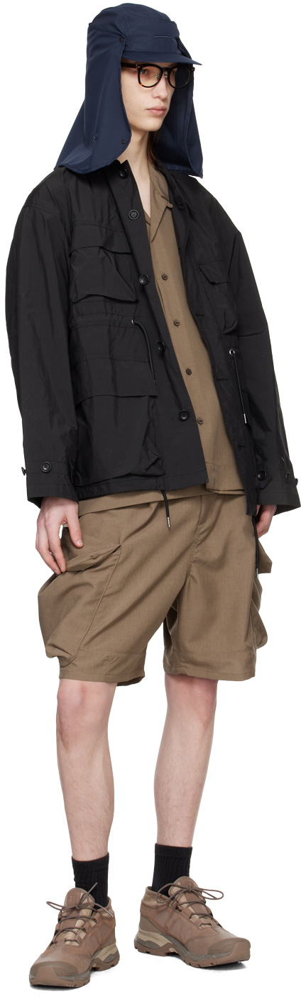 meanswhile Brown Side Slit Shirt
