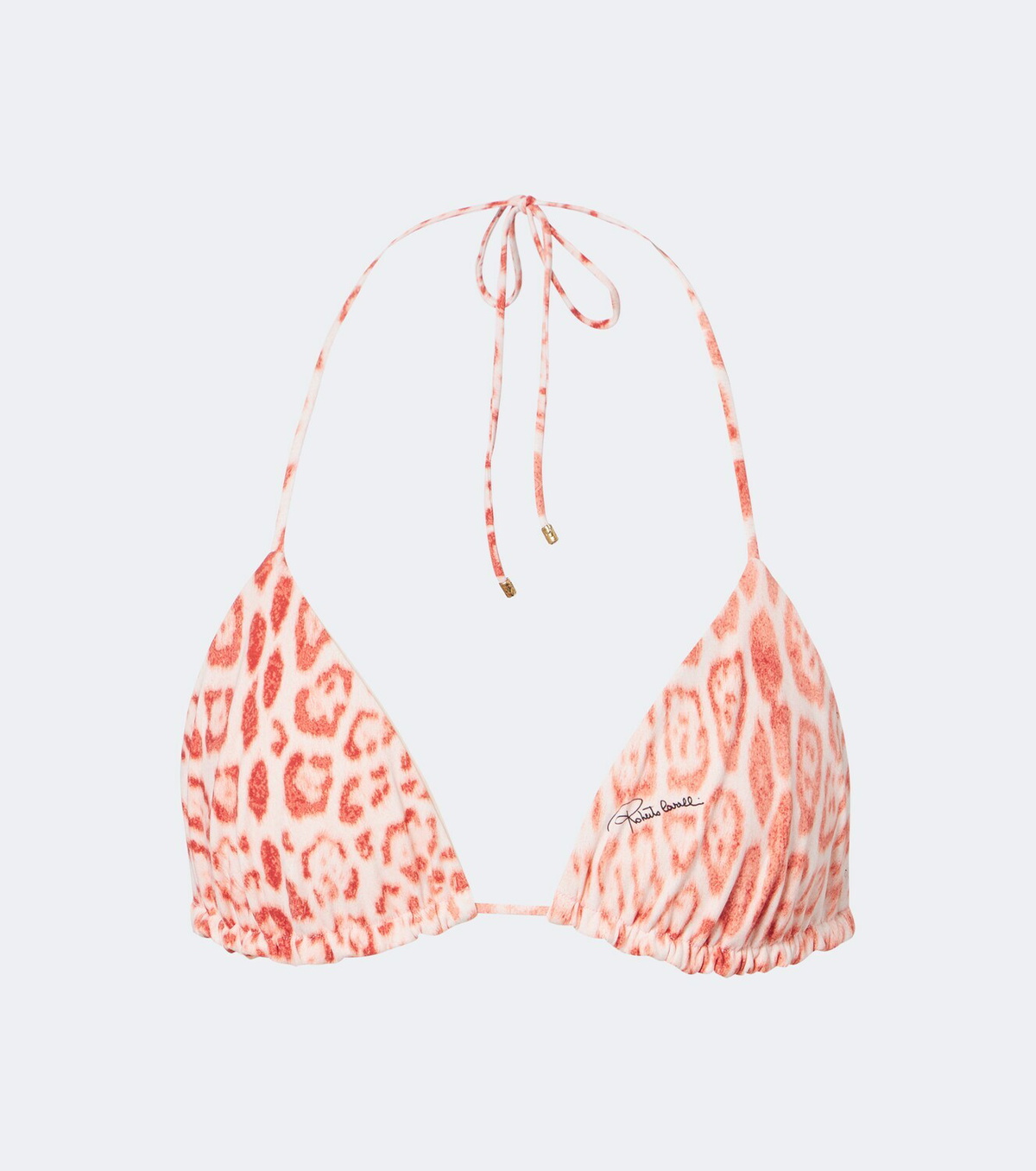 Roberto Cavalli Leopard-print triangle bikini top